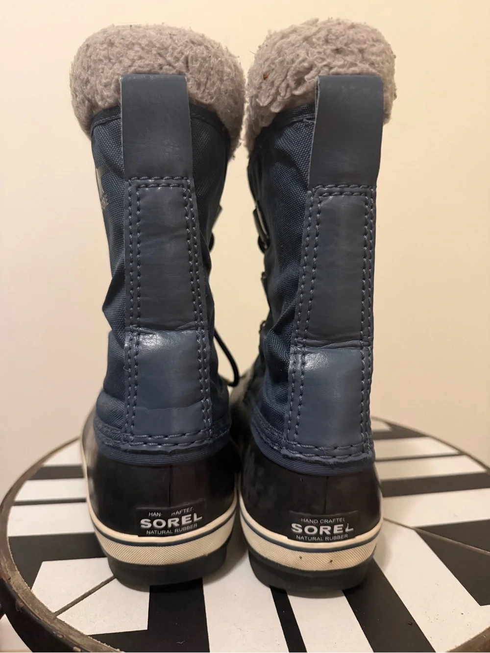 Sorel Navy and Black Winter Snow Boot with Faux Fur Cuff